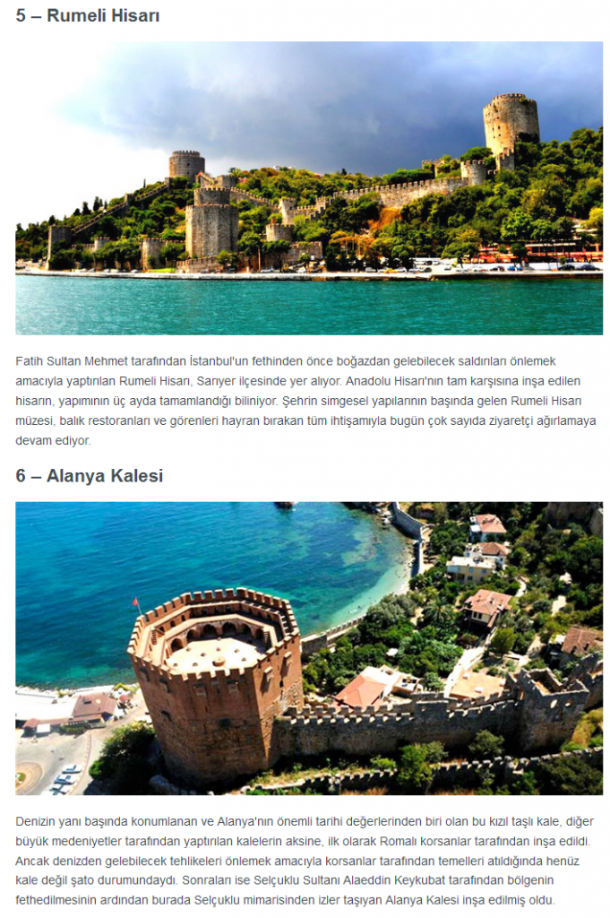 Anadolu Tarihine En Önemli Kaleler ve Özellikleri 