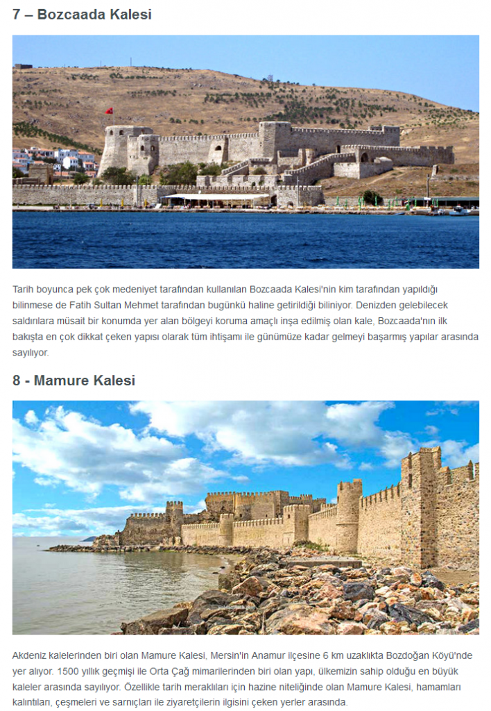 Anadolu Tarihine En ünlü ve Önemli Kaleler