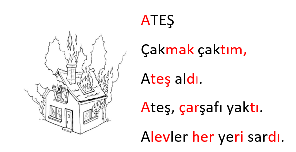 1.Sınıf Türkçe Ateş Tekerlemesi Serbest Okuma Sayfası