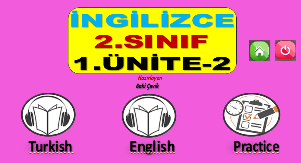 2.Sınıf İngilizce 1.Ünite Kelimeleri - 2 Sunum