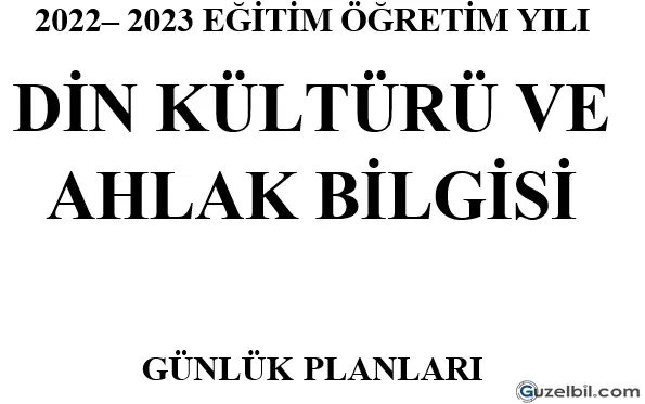 5.Sınıf Din Kültürü Ve Ahlak Bilgisi Dersi Günlük Planı