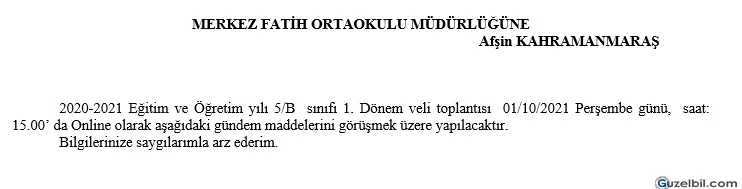 5.Sınıflar Veli Toplantısı Uzaktan Covid19 Güncel